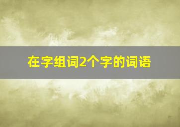 在字组词2个字的词语