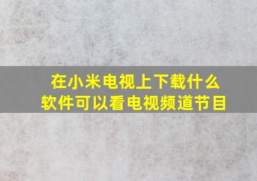 在小米电视上下载什么软件可以看电视频道节目