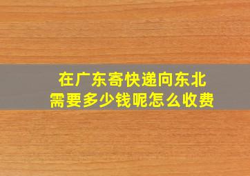 在广东寄快递向东北需要多少钱呢怎么收费