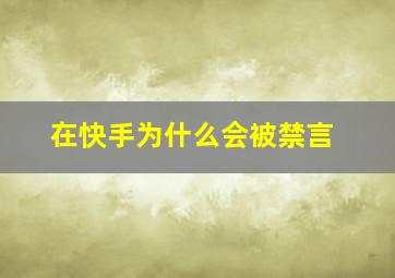 在快手为什么会被禁言