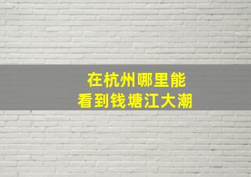 在杭州哪里能看到钱塘江大潮