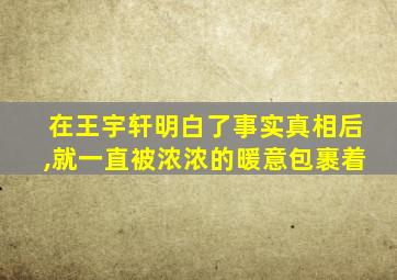 在王宇轩明白了事实真相后,就一直被浓浓的暖意包裹着