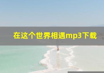 在这个世界相遇mp3下载