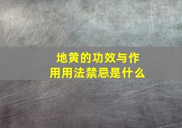 地黄的功效与作用用法禁忌是什么