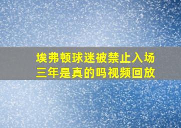 埃弗顿球迷被禁止入场三年是真的吗视频回放