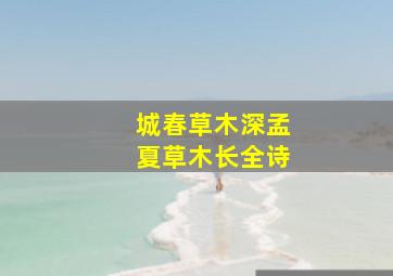 城春草木深孟夏草木长全诗