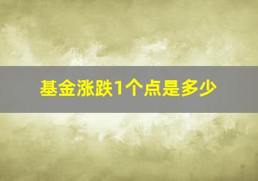 基金涨跌1个点是多少