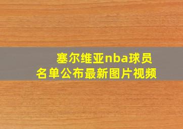 塞尔维亚nba球员名单公布最新图片视频