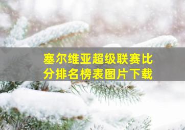 塞尔维亚超级联赛比分排名榜表图片下载