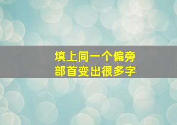 填上同一个偏旁部首变出很多字