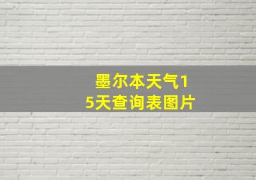 墨尔本天气15天查询表图片