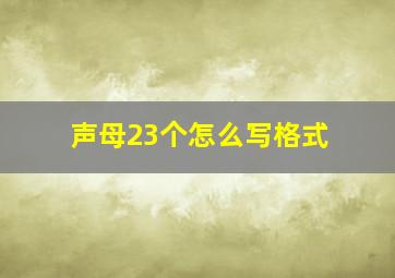 声母23个怎么写格式