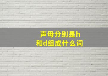 声母分别是h和d组成什么词