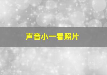 声音小一看照片