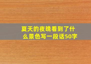 夏天的夜晚看到了什么景色写一段话50字