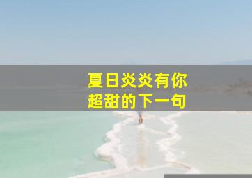 夏日炎炎有你超甜的下一句