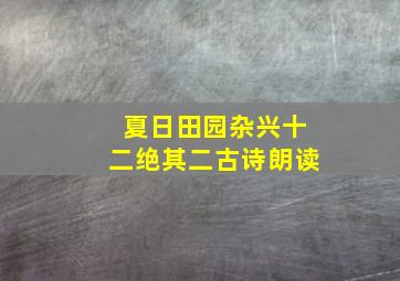 夏日田园杂兴十二绝其二古诗朗读