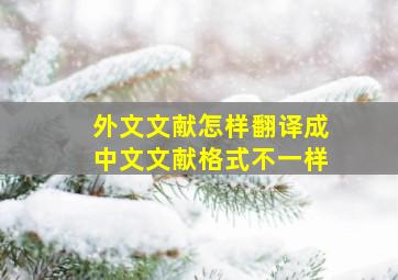 外文文献怎样翻译成中文文献格式不一样