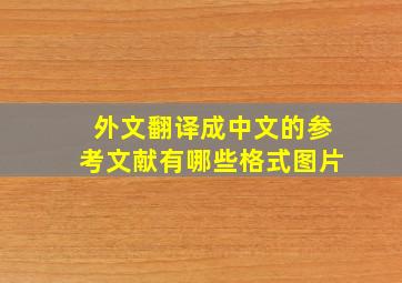 外文翻译成中文的参考文献有哪些格式图片