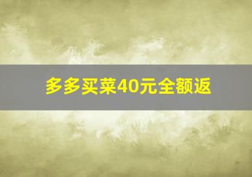 多多买菜40元全额返