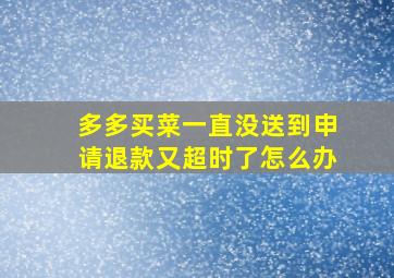 多多买菜一直没送到申请退款又超时了怎么办