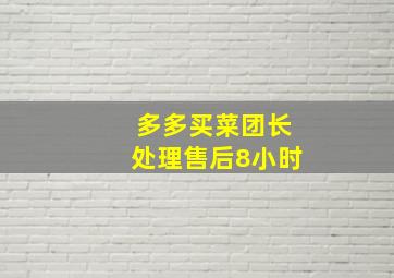 多多买菜团长处理售后8小时