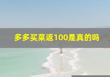 多多买菜返100是真的吗