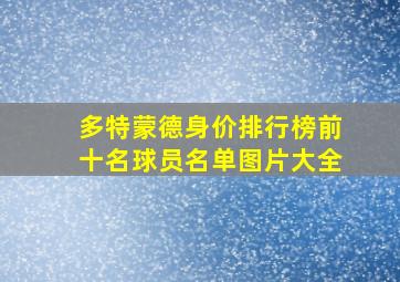 多特蒙德身价排行榜前十名球员名单图片大全