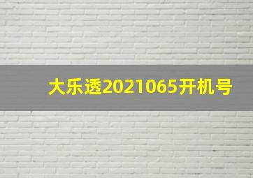 大乐透2021065开机号