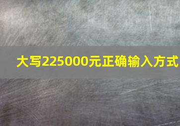 大写225000元正确输入方式