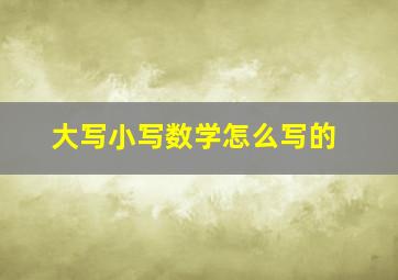 大写小写数学怎么写的