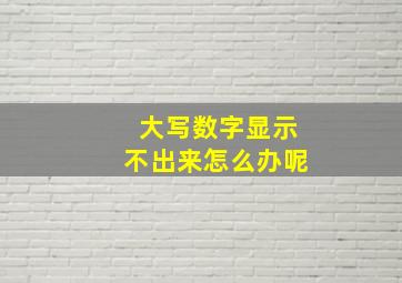 大写数字显示不出来怎么办呢