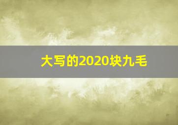 大写的2020块九毛