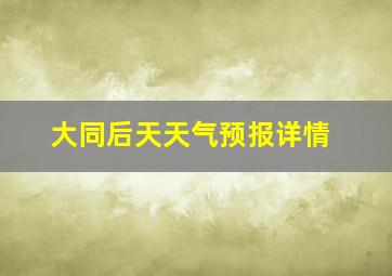 大同后天天气预报详情