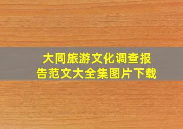 大同旅游文化调查报告范文大全集图片下载