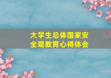 大学生总体国家安全观教育心得体会