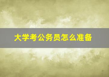 大学考公务员怎么准备