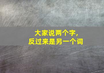 大家说两个字,反过来是另一个词