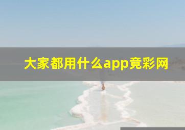 大家都用什么app竞彩网