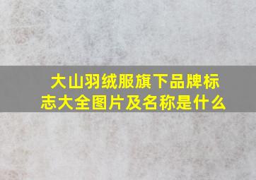 大山羽绒服旗下品牌标志大全图片及名称是什么