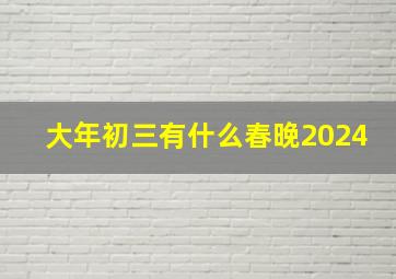 大年初三有什么春晚2024