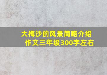 大梅沙的风景简略介绍作文三年级300字左右