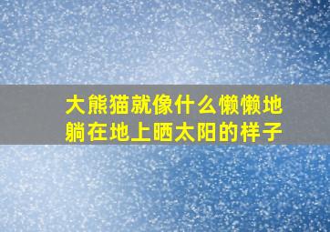 大熊猫就像什么懒懒地躺在地上晒太阳的样子