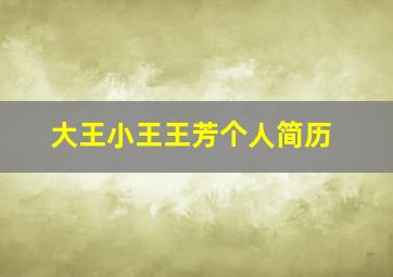 大王小王王芳个人简历