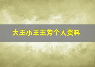 大王小王王芳个人资料