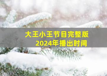 大王小王节目完整版2024年播出时间