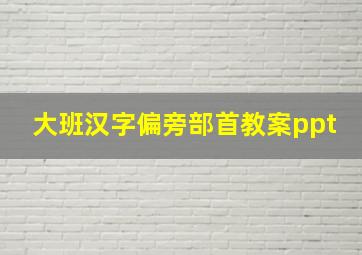 大班汉字偏旁部首教案ppt