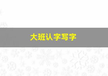 大班认字写字