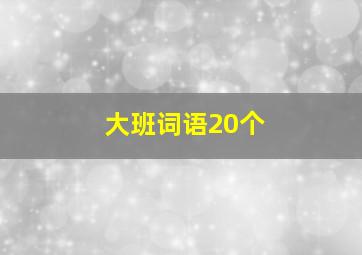 大班词语20个