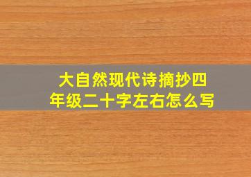 大自然现代诗摘抄四年级二十字左右怎么写